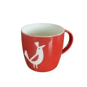 Starbuck's 2011 Coffee Tea Mug Red W/ White Christmas Partridge Bird 14oz